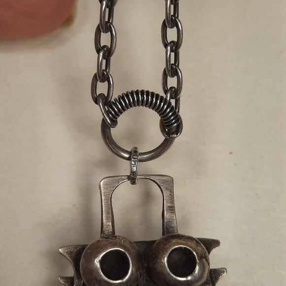 Rare Vintage‎ Pentti Sarpaneva Brutalist 830 Silver "Owl Pendant" Necklace - Picture 6 of 16
